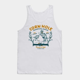 Cornhole Champion League: Funny T-Rex & Beer Art Tank Top